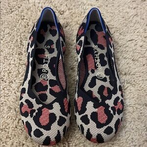 Rothy's Leopard Print Flats - Black, Red, and Cream